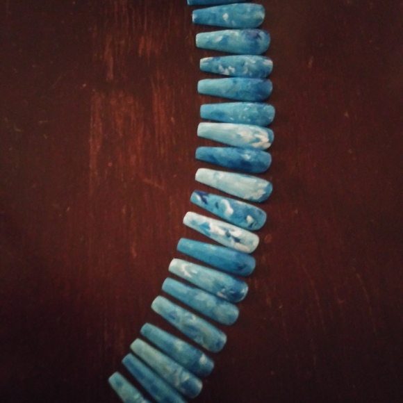 Luxury Press on Hand painted Nails Blue. Long - Picture 6 of 8